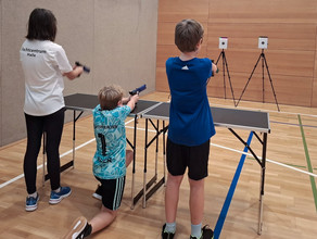 Laserschießen der Jugend beim Fencathlon